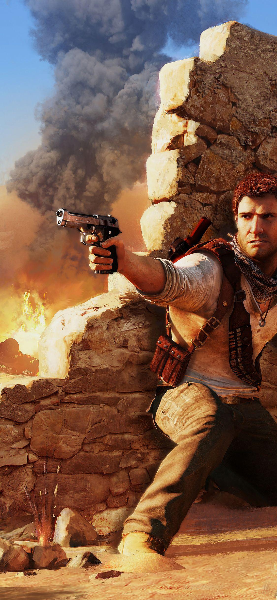 1125x2436 Drake Under Fire Uncharted Game