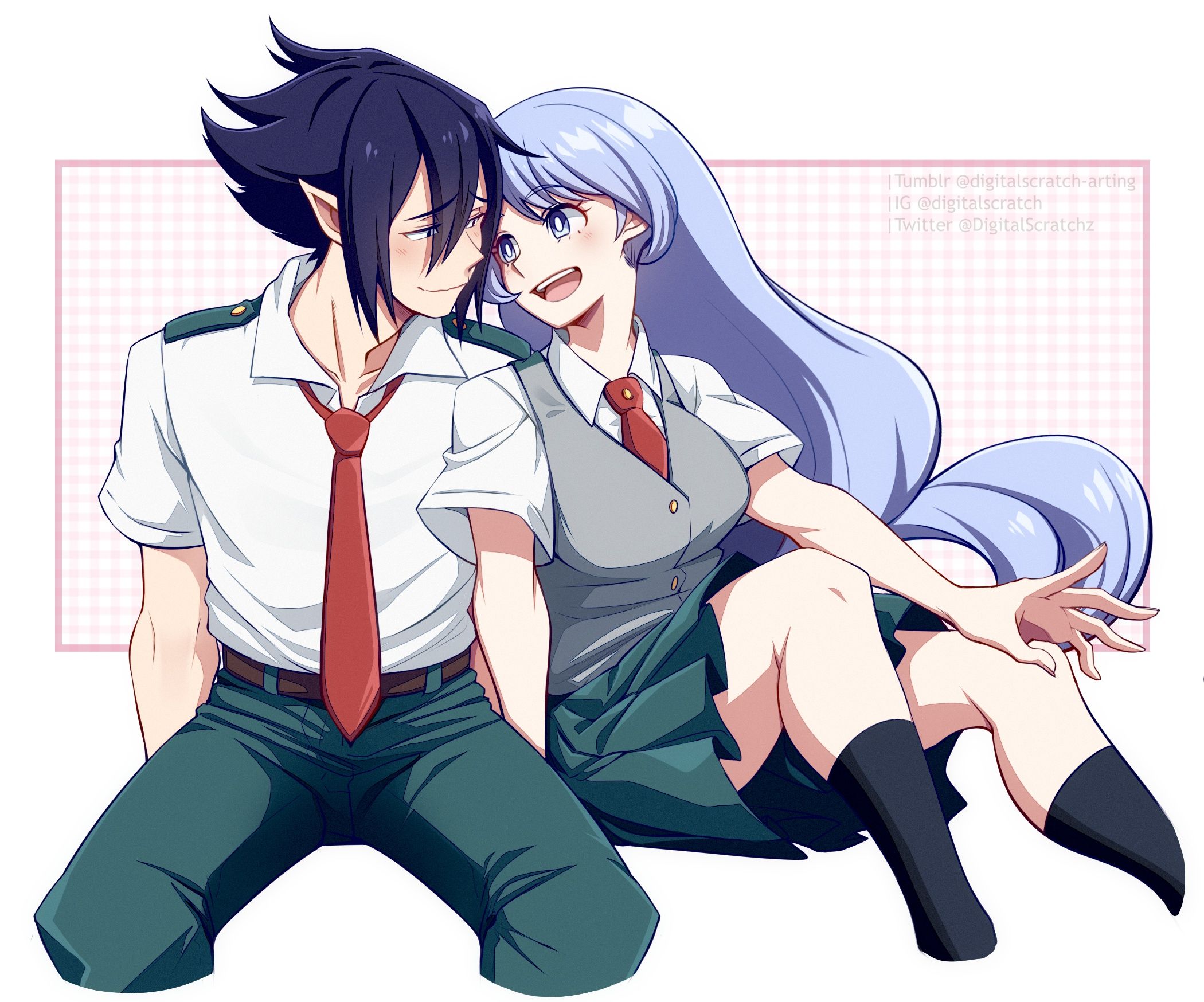 2100x1748 Wallpaper pair, two, Boku no Hero Academy, My hero Academy, My Hero Academia, Tamaki Majikoi, Hadou Nejire for mobile and desktop, section сёнэн, resolution 2100x1748