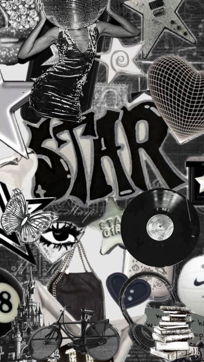 675x1200 Black and white vintage collage background. Stussy wallpaper, Grey wallpaper iphone, Wallpaper iphone boho