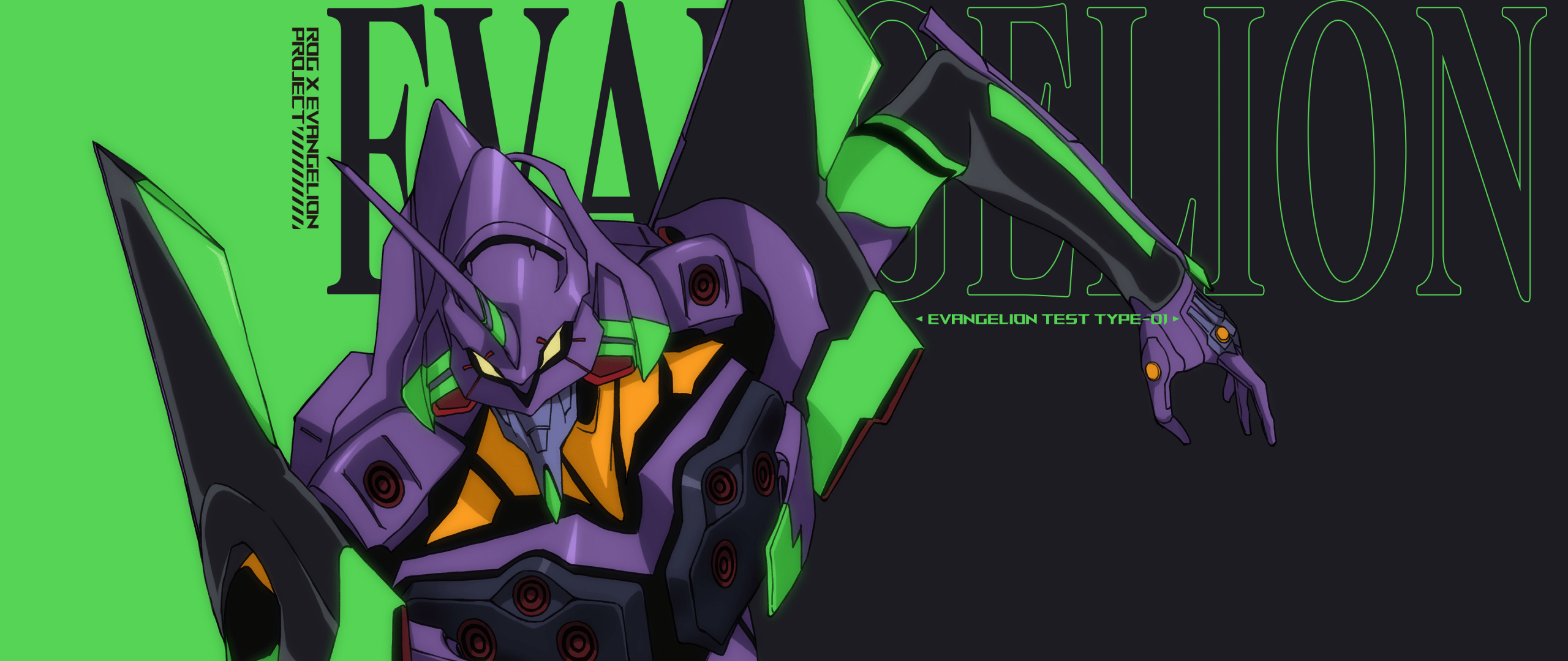 2560x1080 Evangelion Unit 01 Wallpaper 4K, ASUS ROG, Neon Genesis Evangelion