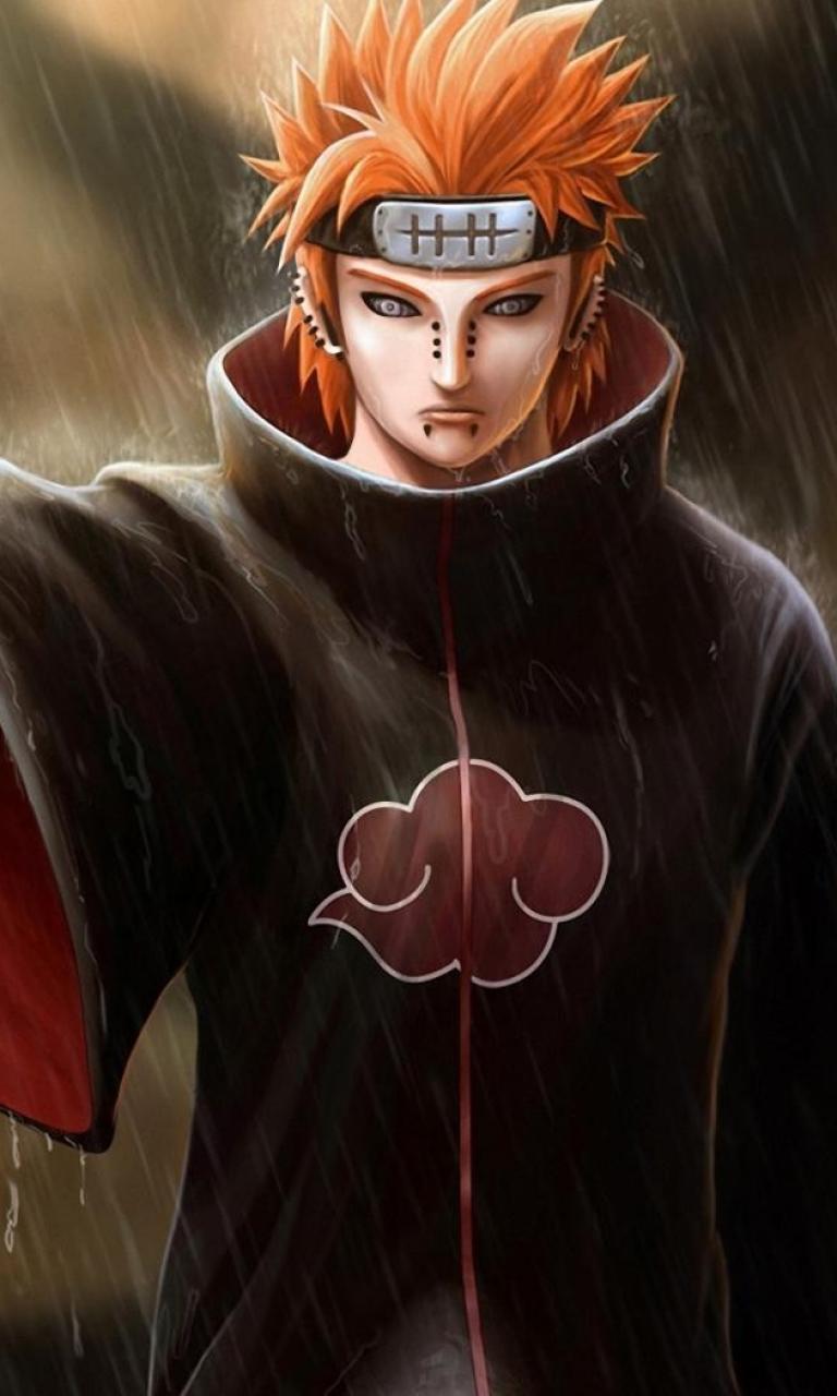 768x1280 HDscreen: Akatsuki Naruto: Shippuden Pein artwork orange hair