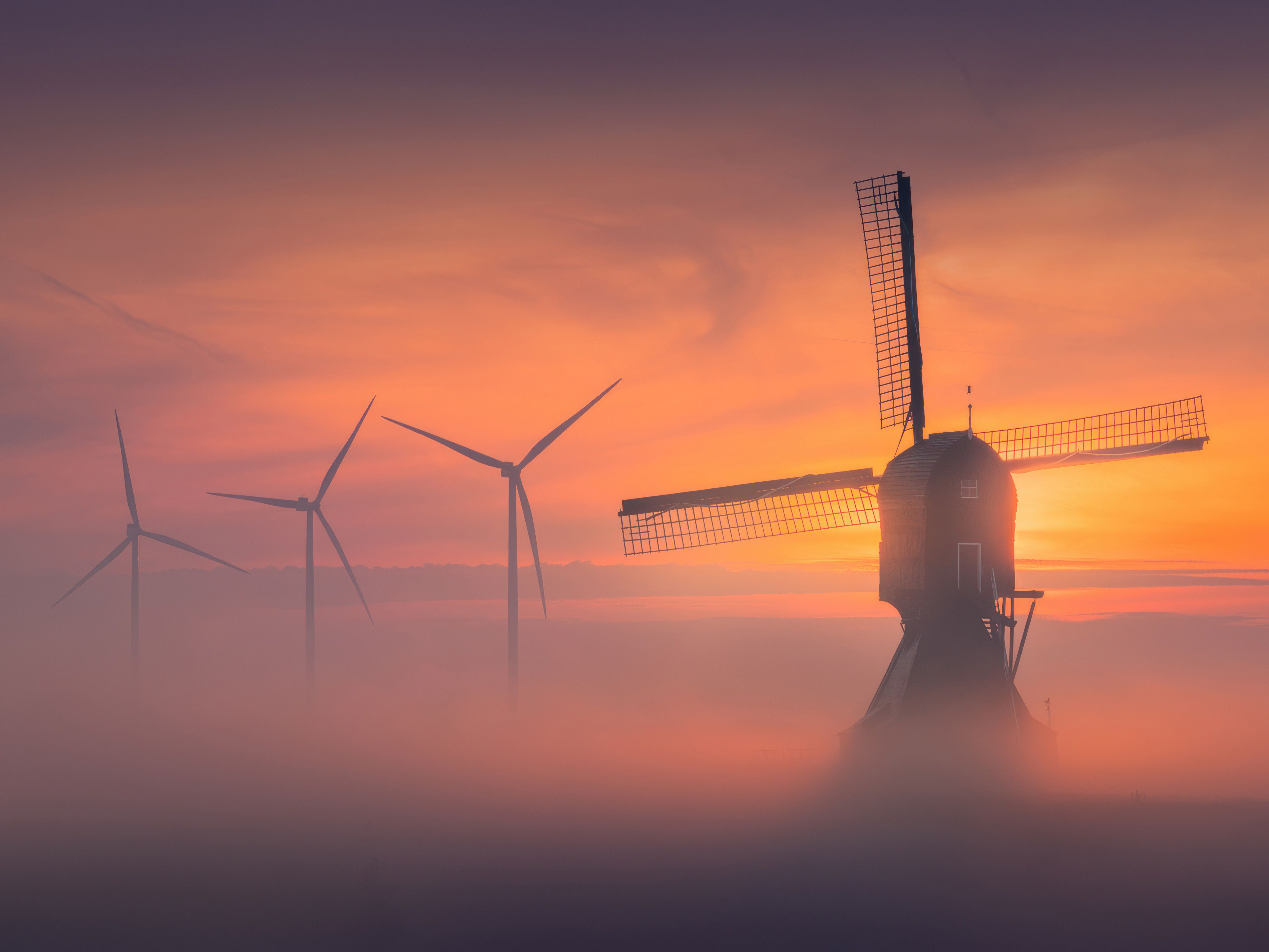 3840x2880 Windmill Evening 4k Wallpaper, HD Photography Wallpaper, 4k Wallpaper, Image, Background, Photos and Picture