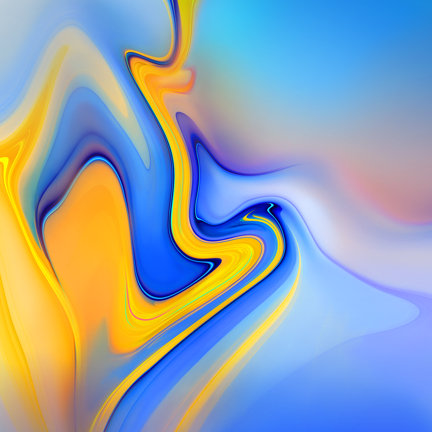 1480x1480 Samsung Galaxy A9 2018 Blue Yellow Luxury Marble Paint Swirl Gradient Abstract