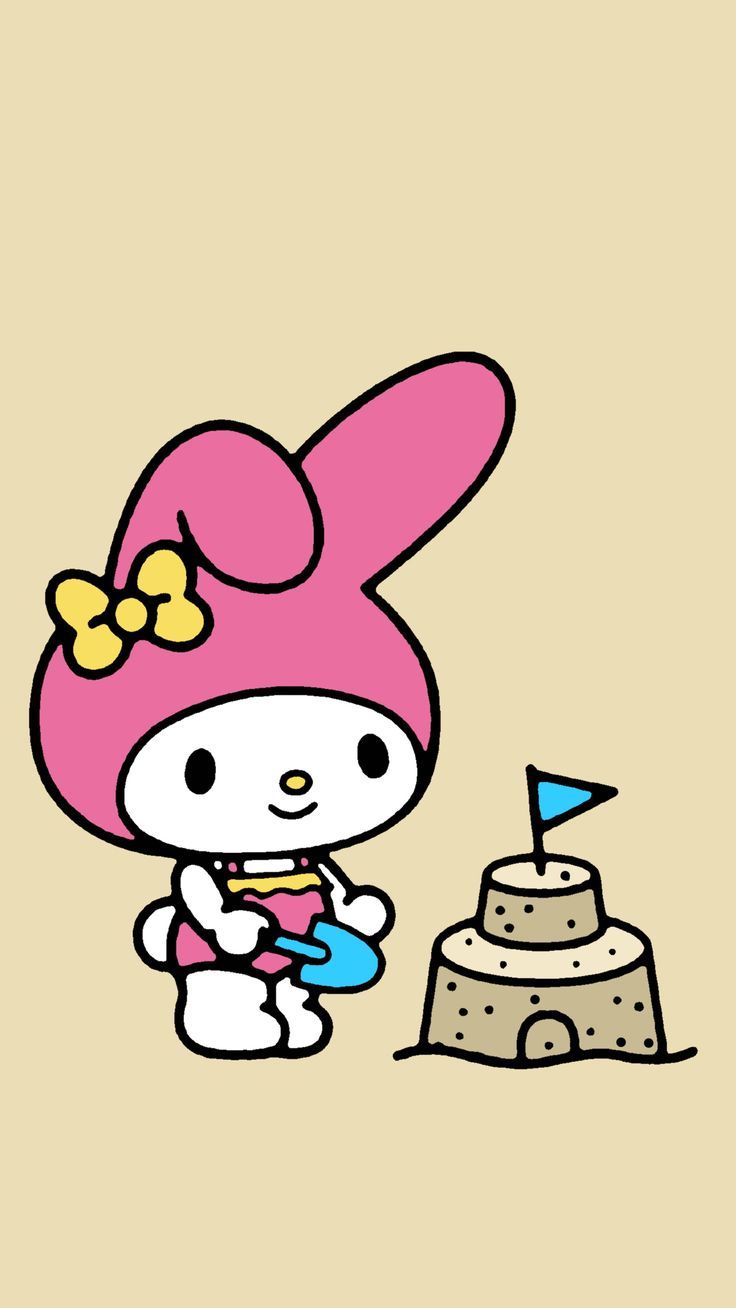 736x1308 Hello kitty sand castle. My melody summer, My melody pool party, Hello kitty characters
