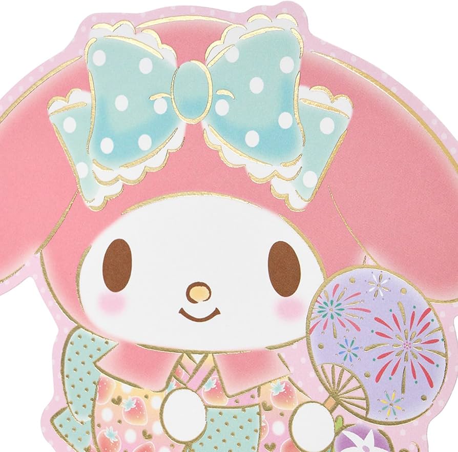 894x882 Sanrio MMJSP 32 5 687324 Summer My Melody Yukata Message Card : Amazon.sg: Office Products