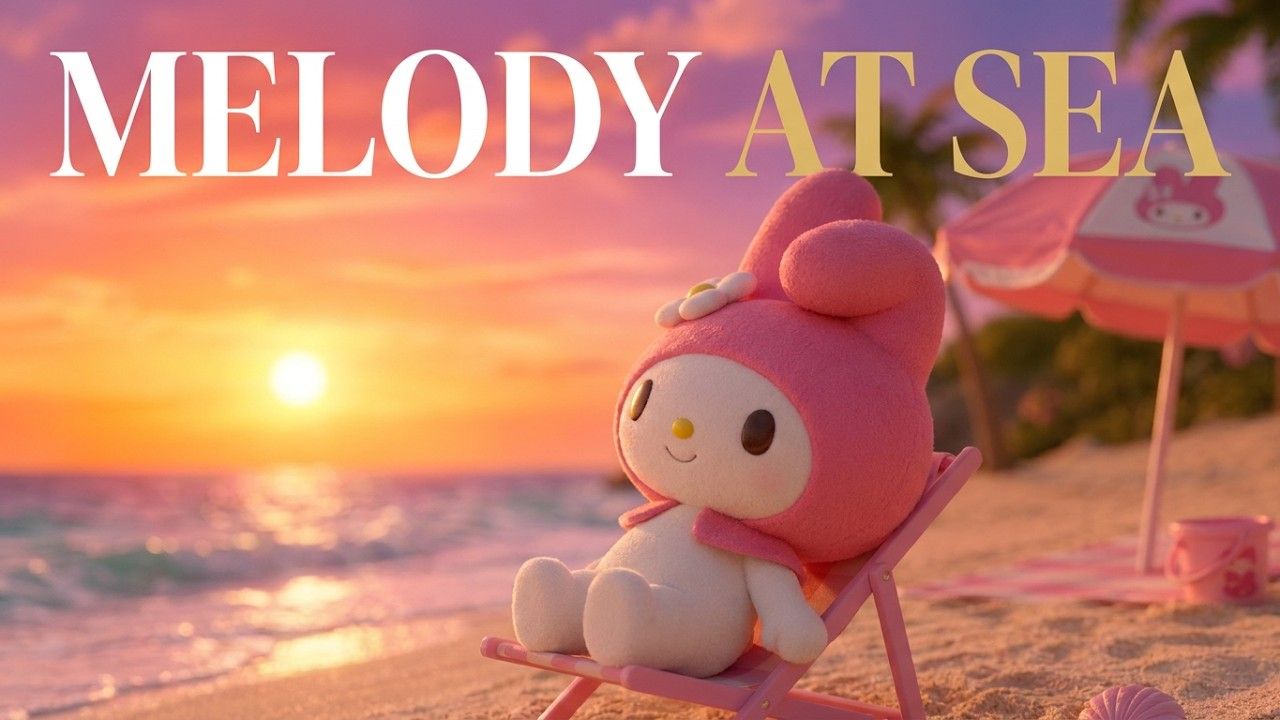 1280x720 MY MELODY AT THE BEACH (White Noise)