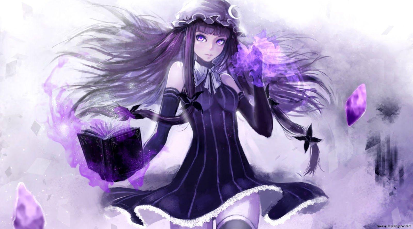 1600x890 Anime Girl With Purple Hair Wallpaper