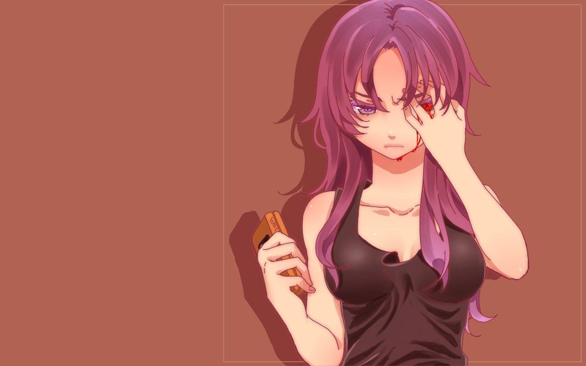 1920x1200 blood, long hair, purple hair, mobile phones, purple eyes, simple