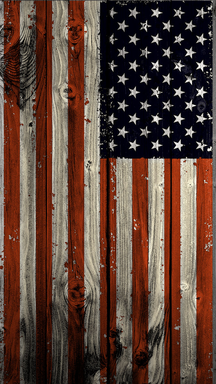 750x1334 US Wooden Flag Texture iPhone 6 Wallpaper HD