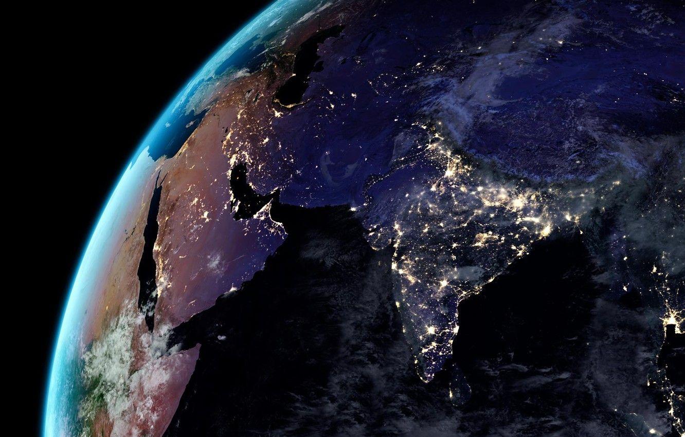 1332x850 Wallpaper night, lights, India, Earth, Africa image for desktop