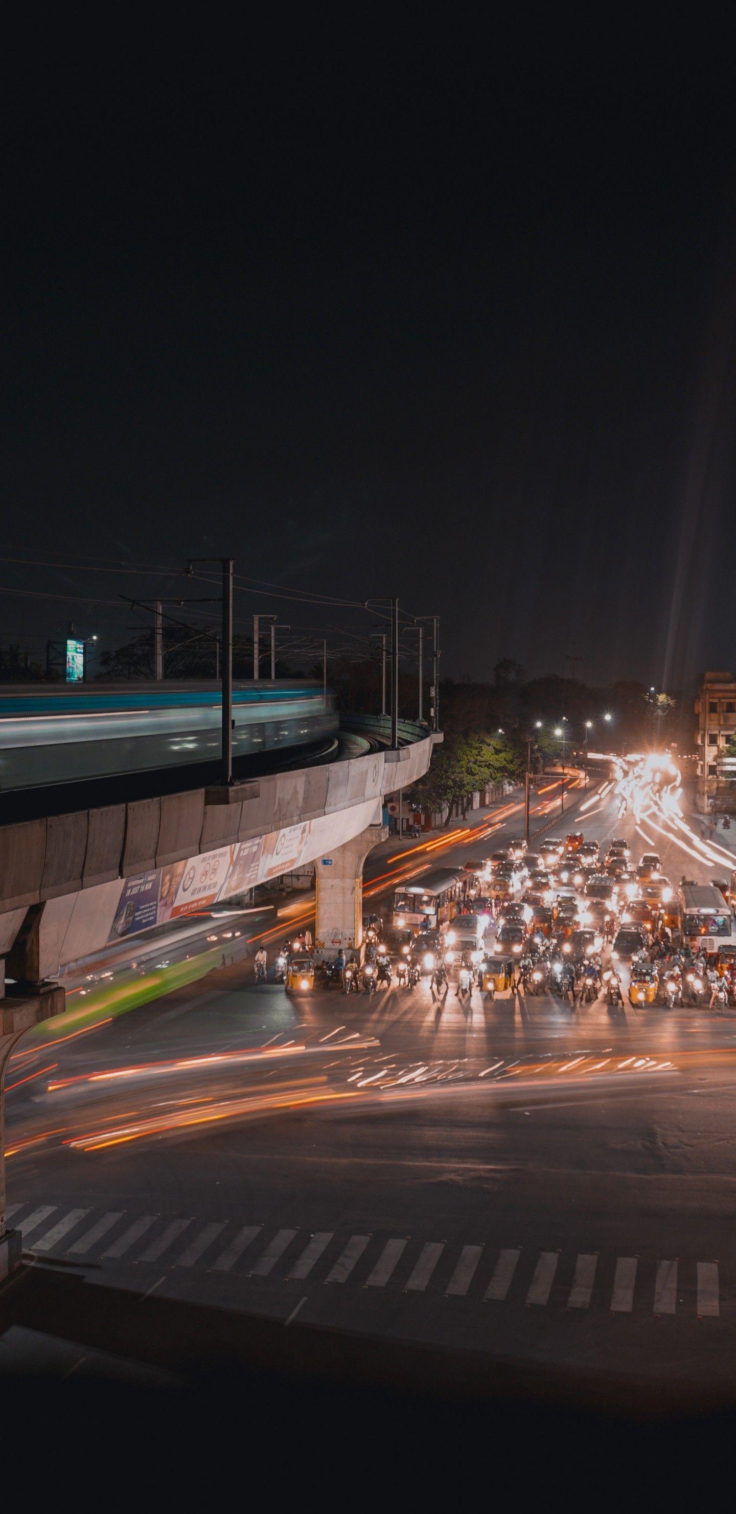 1440x2960 Download 1440x2960 India, People, Crowd, People, Bridge, Train
