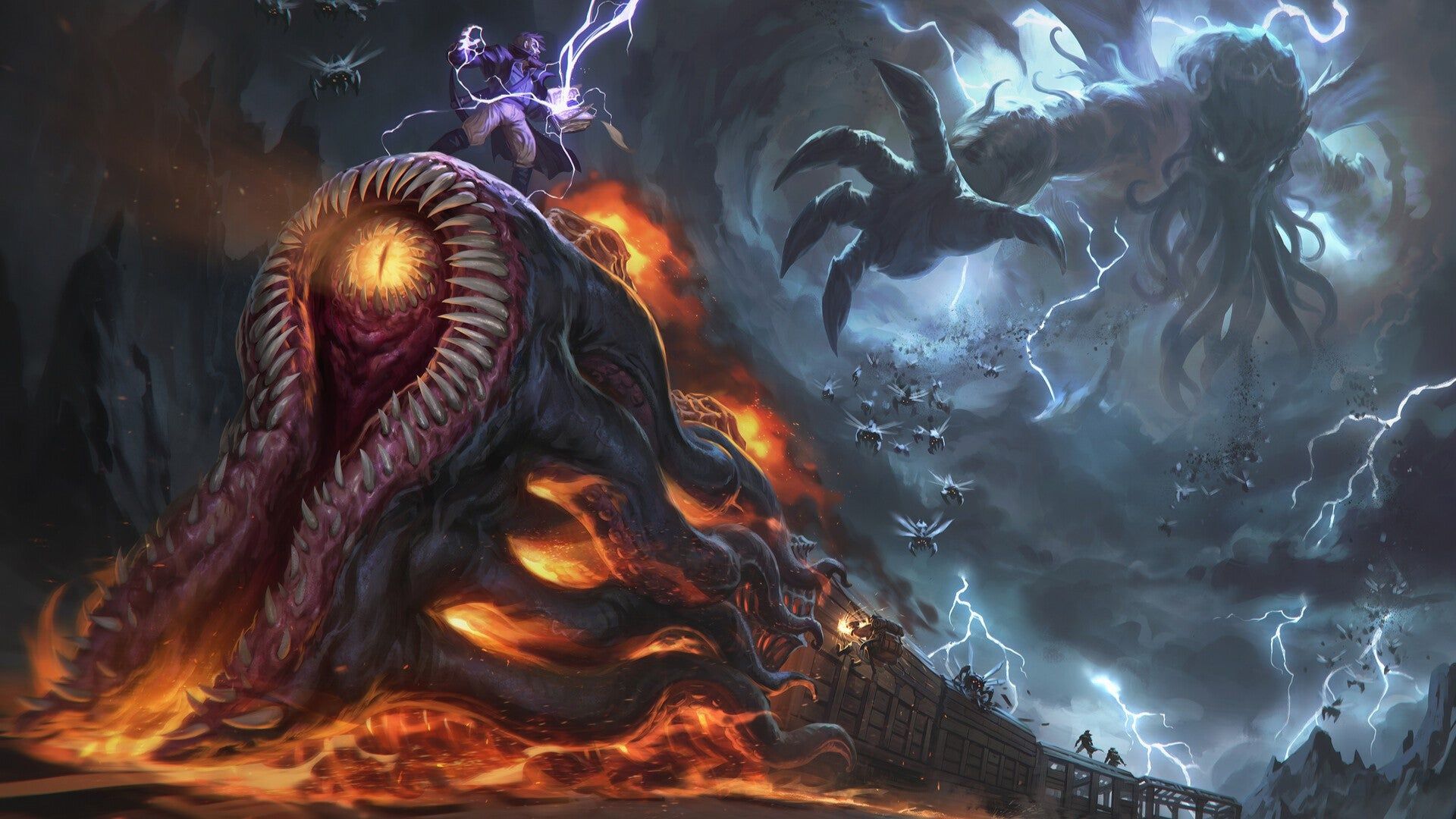 1920x1080 In action strategy builder RailGods, Cthulhu is a train and you'd better keep it fed. Rock Paper Shotgun
