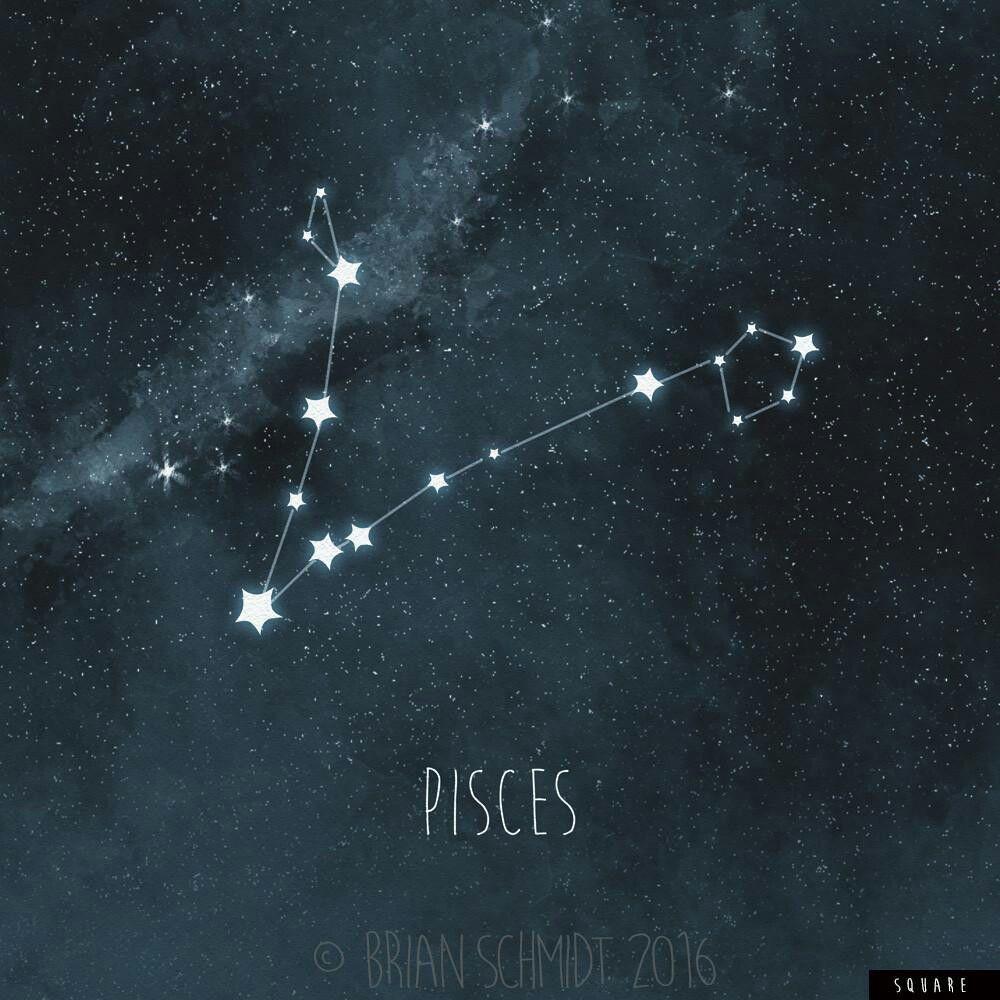 1000x1000 Pisces constellation stars blue black white. Pisces constellation