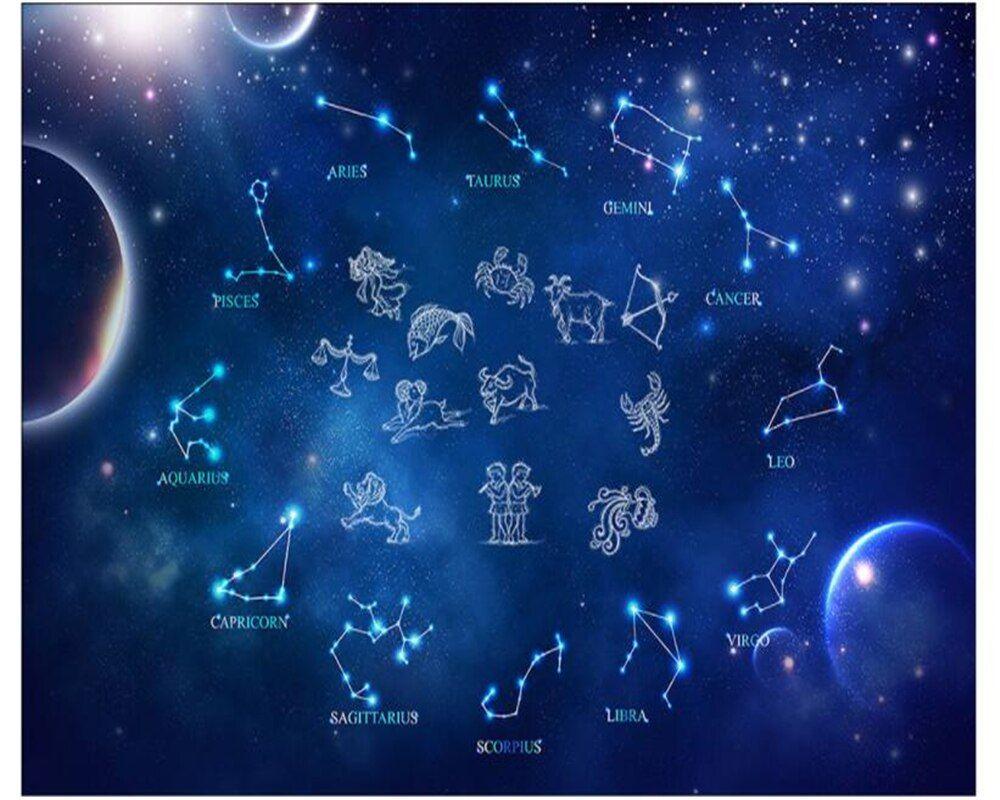 1000x800 beibehang wallpaper papel de parede Twelve star constellation colorful children's room wall papier peint wall paper bebang. Wallpaper