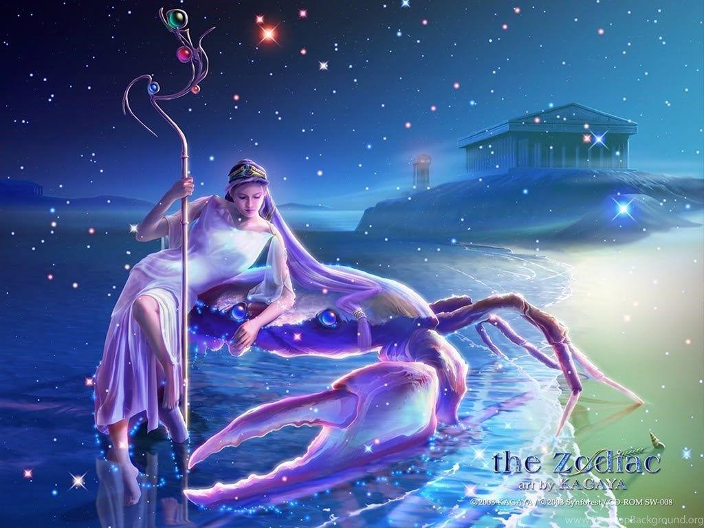 1024x768 Wallpaper Zodiak Sign Pisces Cancer Mythology Zodiac Signs