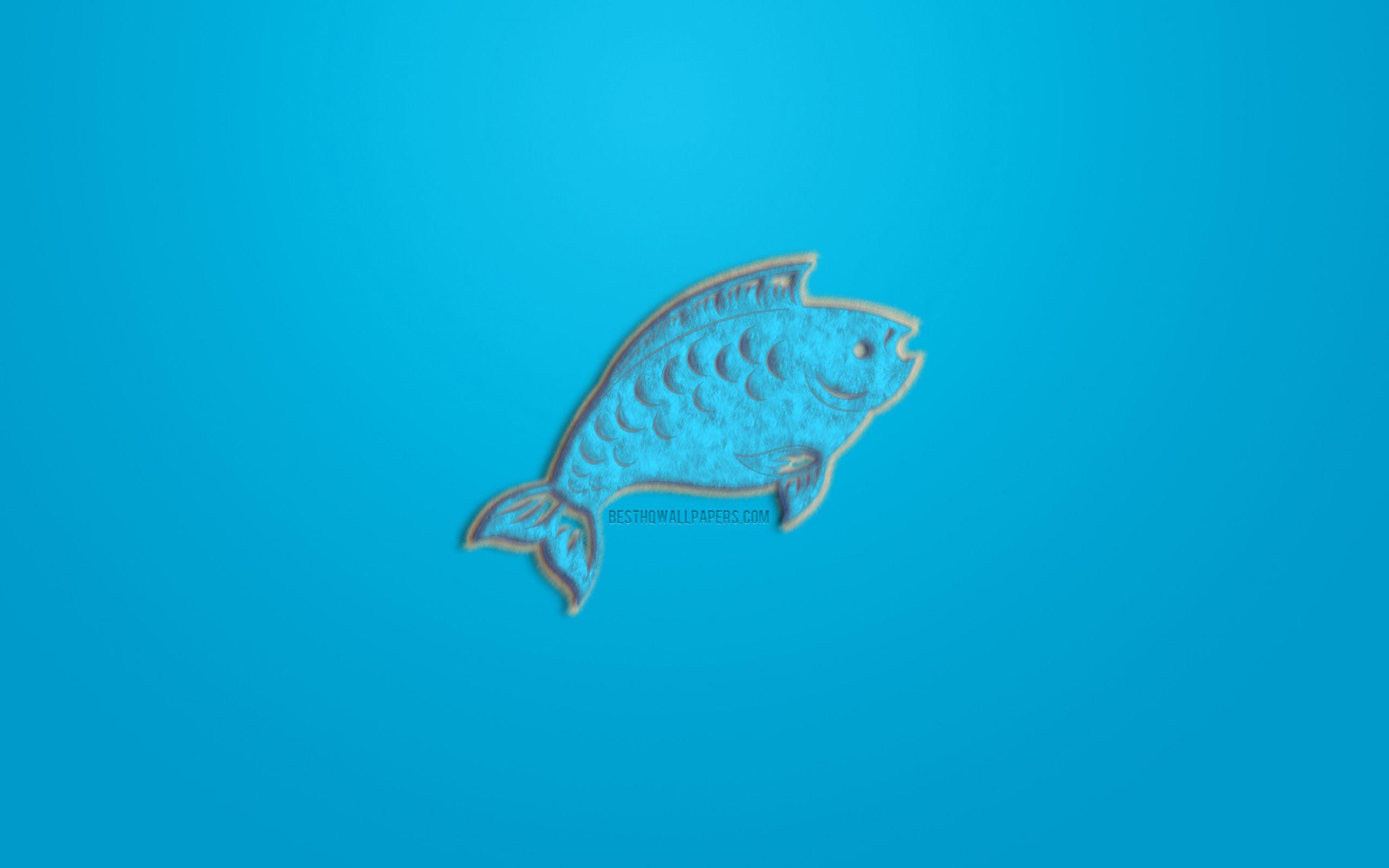 2560x1600 Download wallpaper Pisces Zodiac Sign, blue fur sign, horoscope