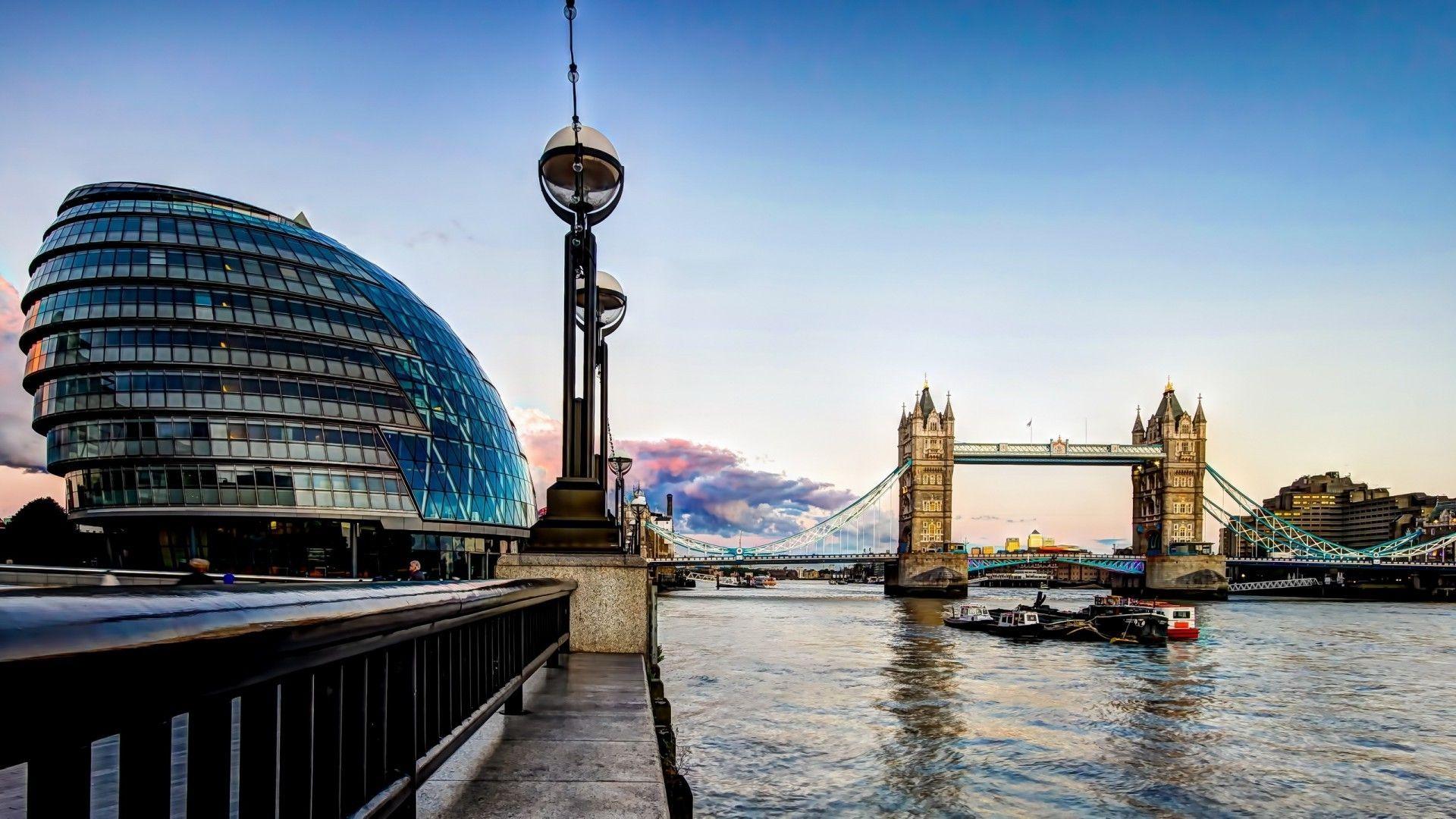 1920x1080 cityscape, London, England, River Thames, London Bridge, UK Wallpaper HD / Desktop and Mobile Background