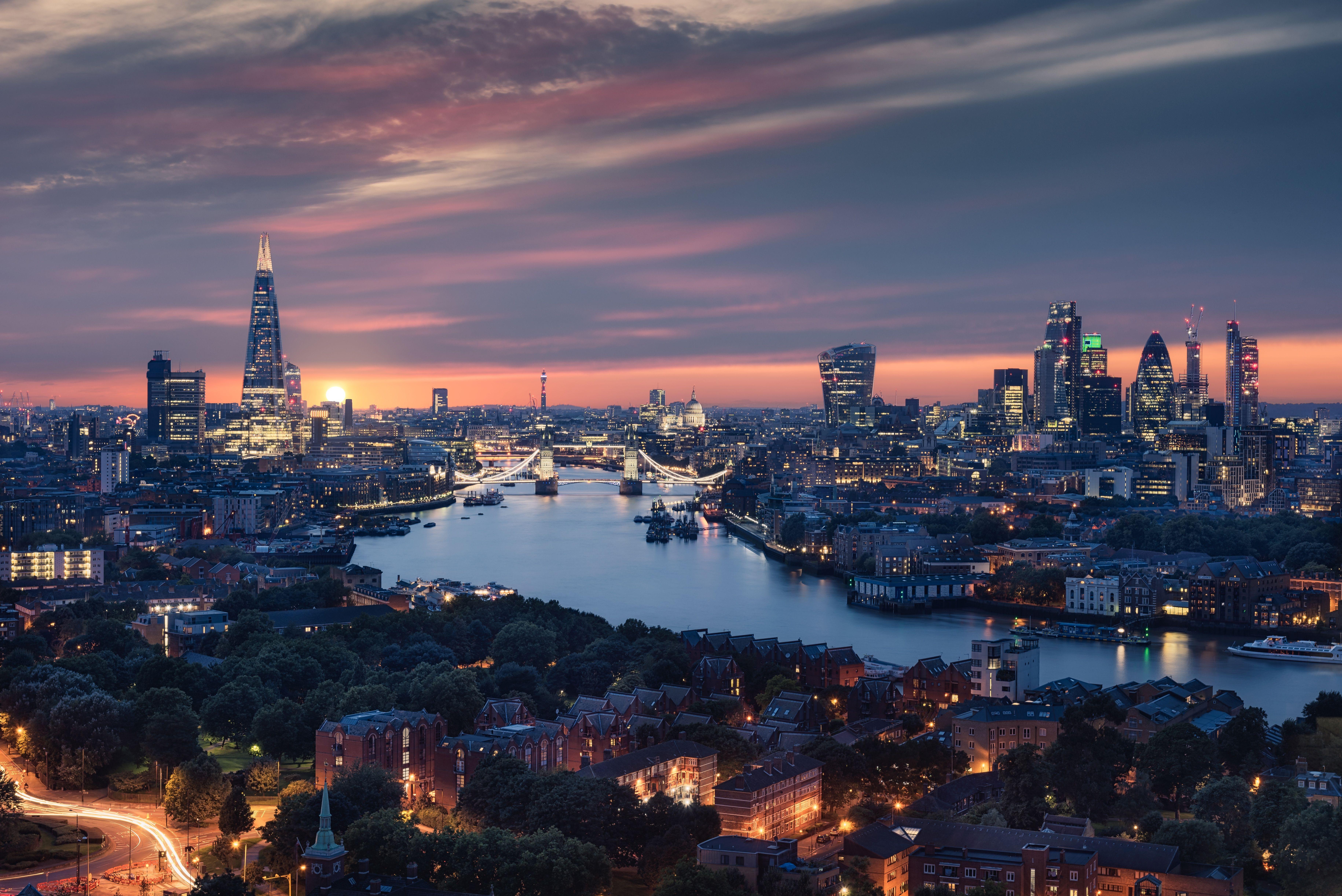 London Skyline At Night Wallpapers Top Free London Skyline At Night Backgrounds Wallpaperaccess
