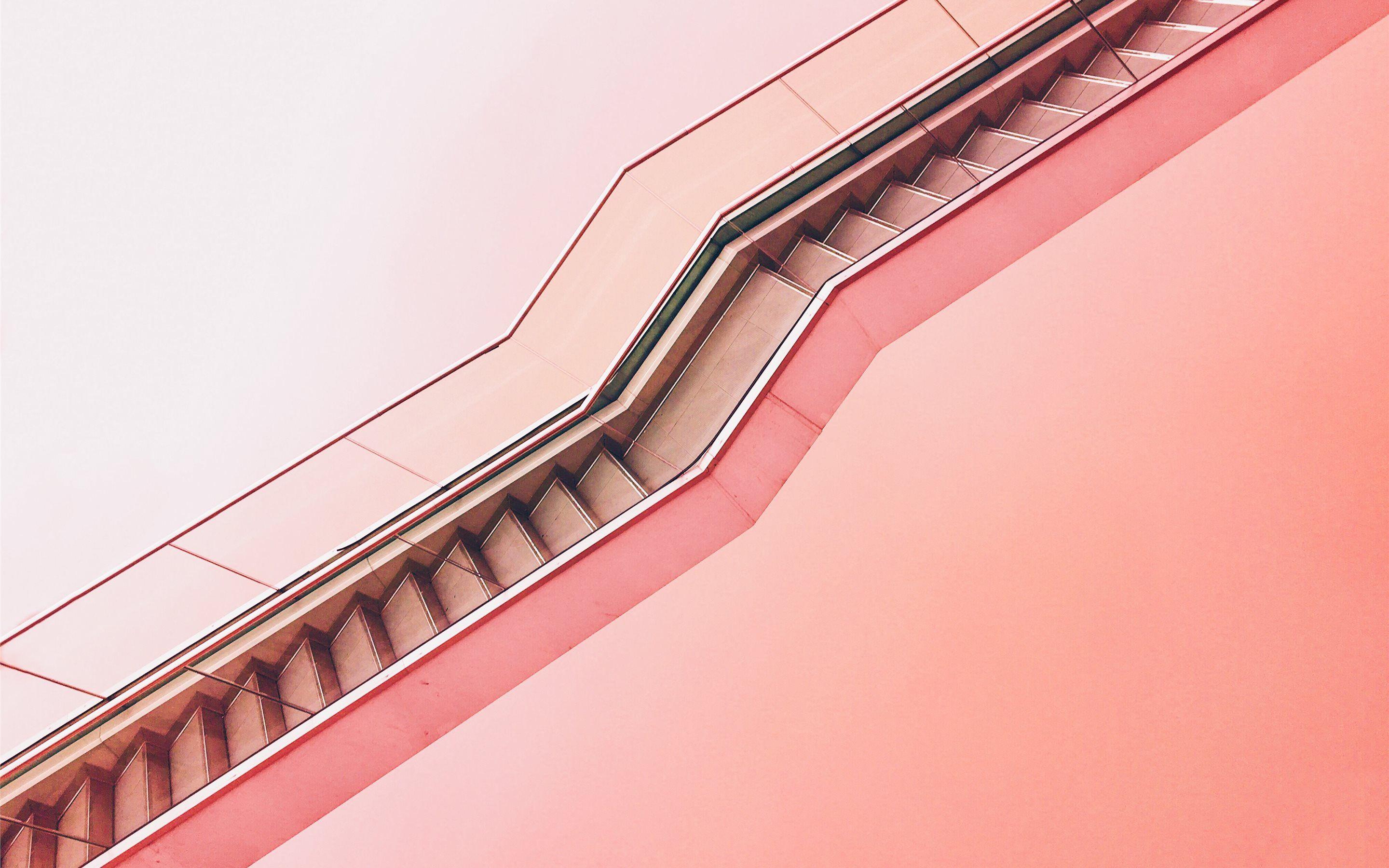 2880x1800 white staircase with pink. Mac Wallpaper Download