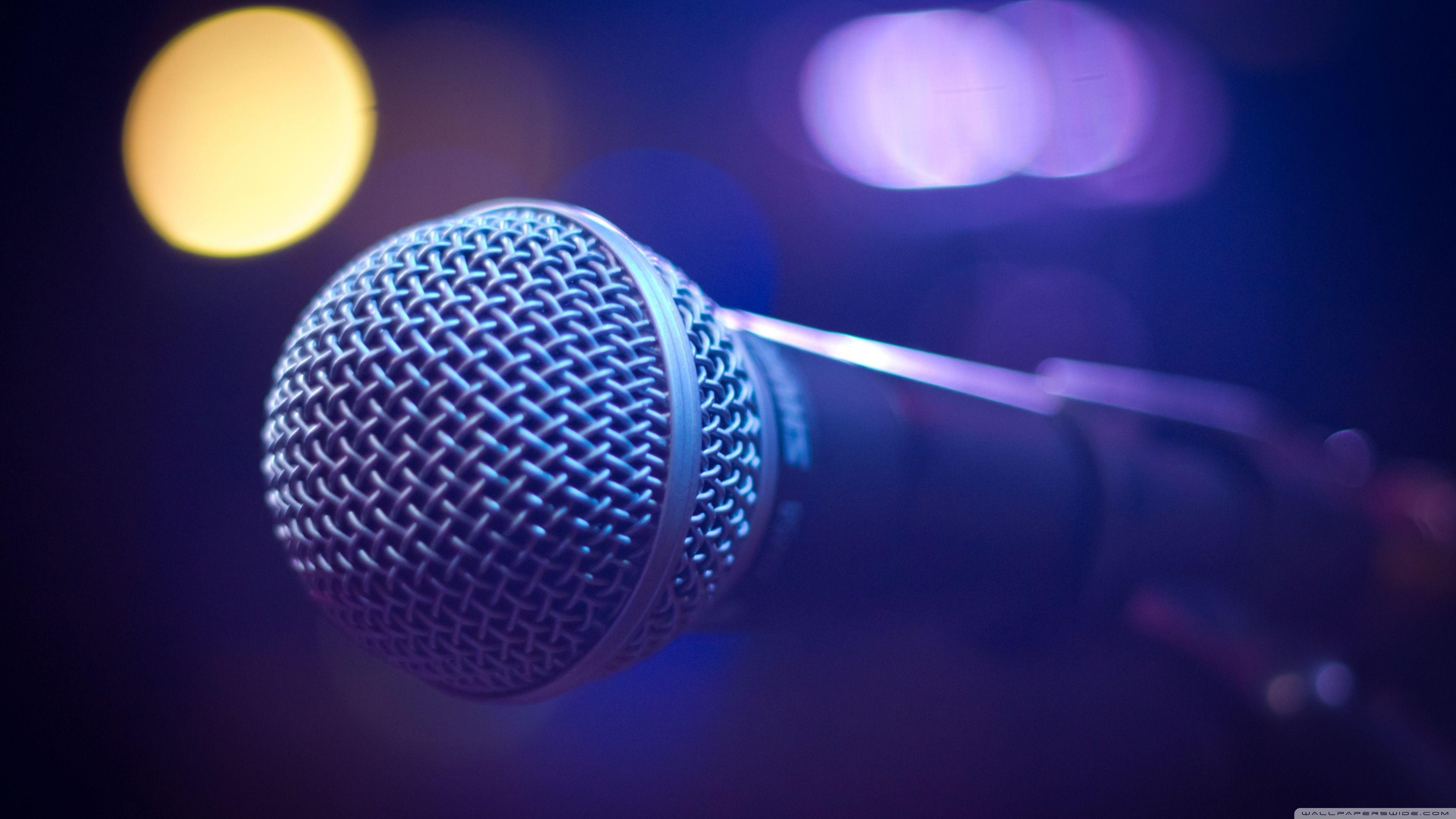 3554x1999 Music Microphone Ultra HD Desktop Background Wallpaper for 4K UHD