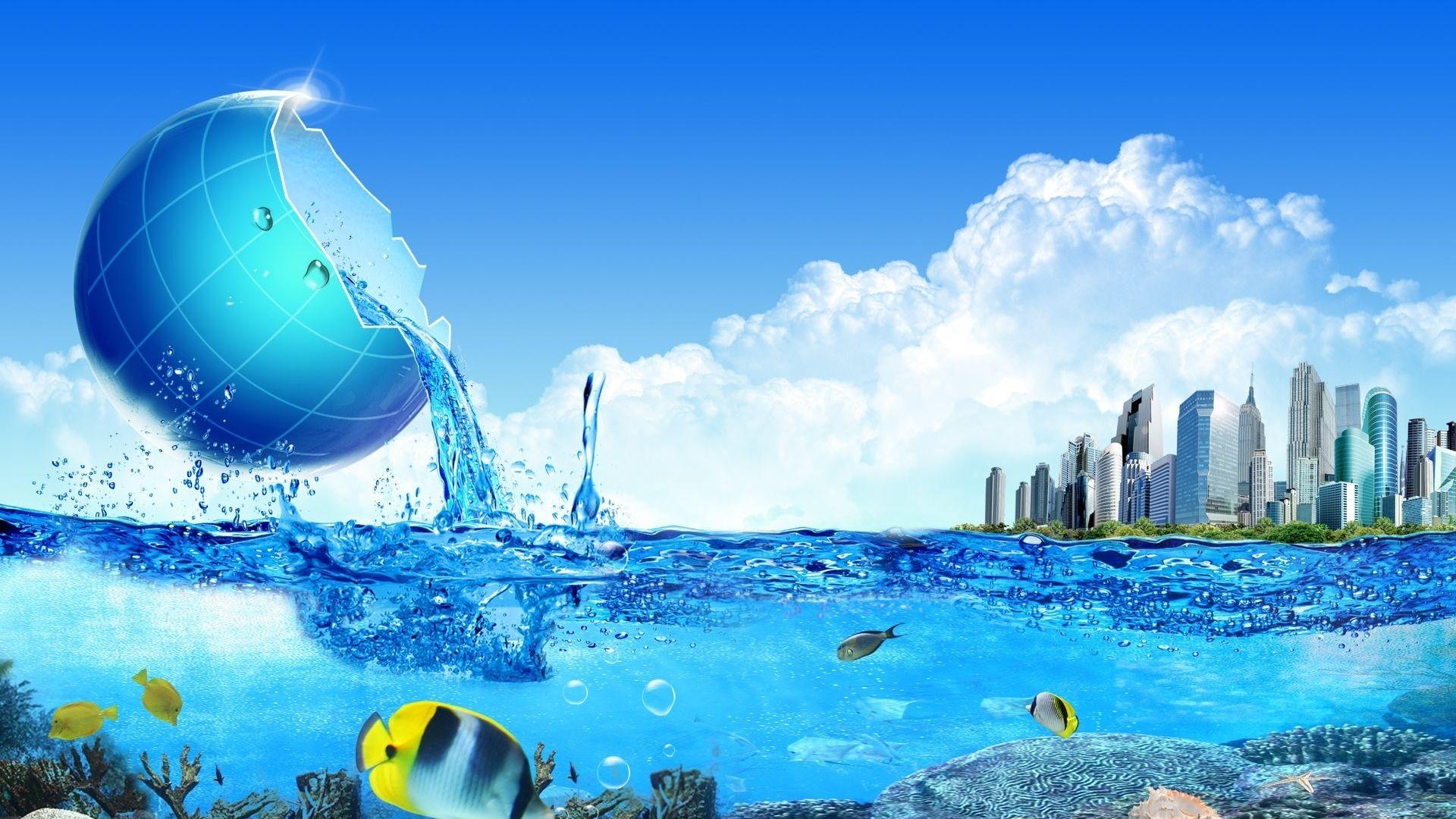 1920x1080 Free download Nature Water 3D Photography HD Wallpaper Stylish HD