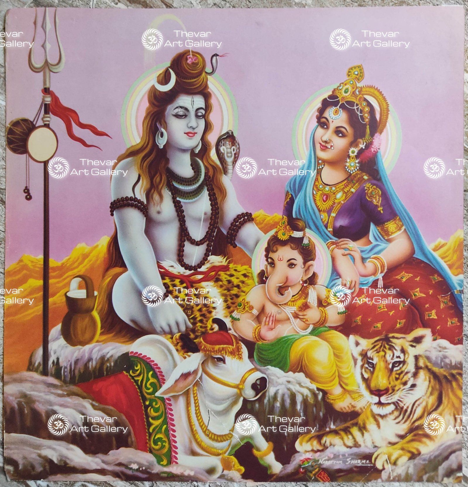 1600x1665 Shiva family. Shiva Parvati Art Gallery