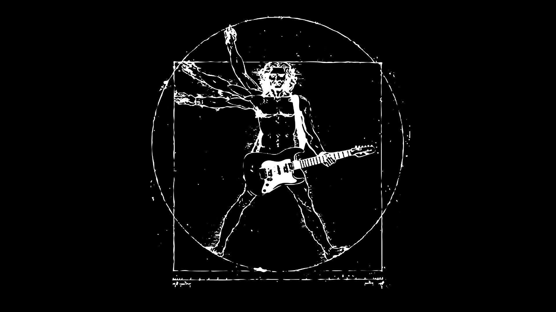 1920x1080 Leonardo Da Vinci vintage, guitar, resolution, black, 1920x1080 HD