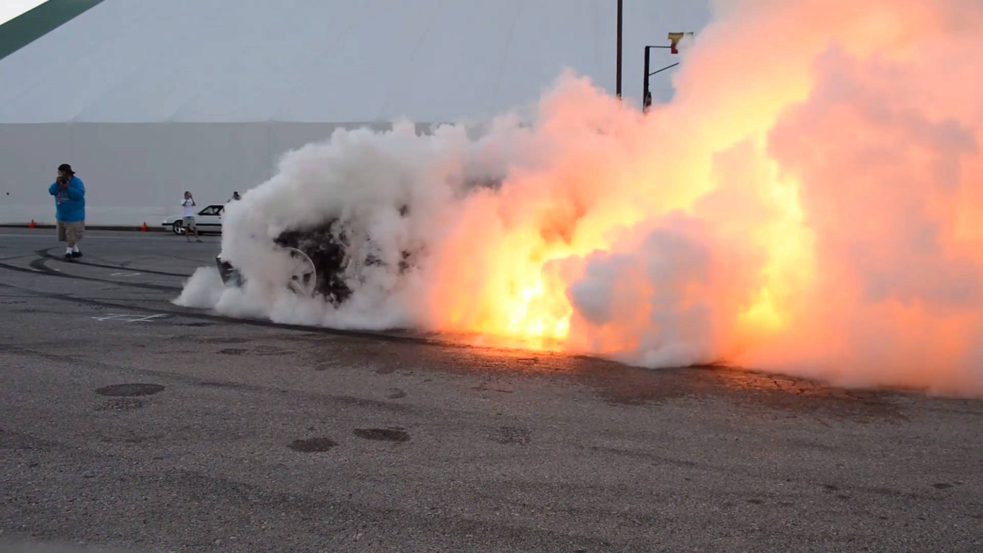 1920x1080 Watch This Ford Mustang's Epic Burnout Erupt Into A Fireball