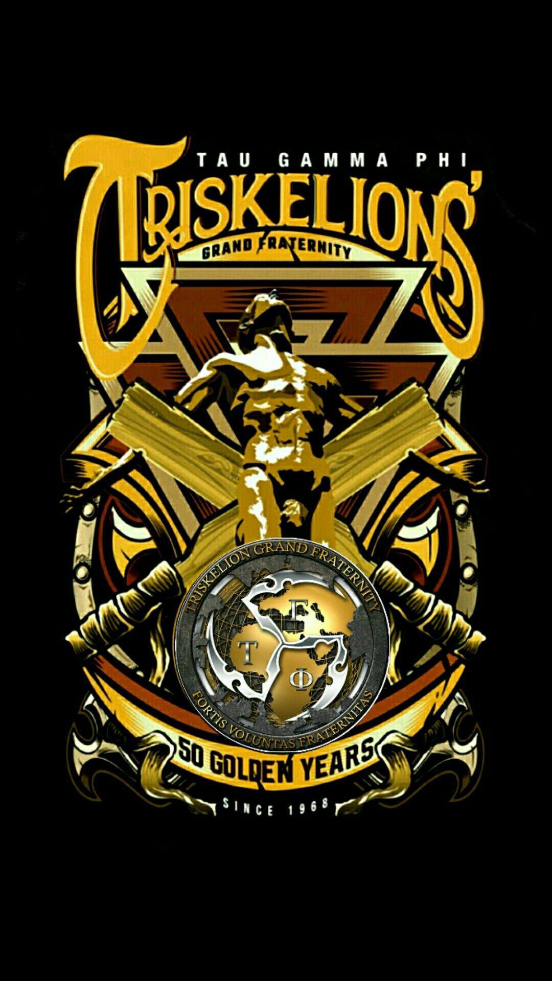 1080x1920 triskelion #tau gamma #wallpaper #gold #android #iphone