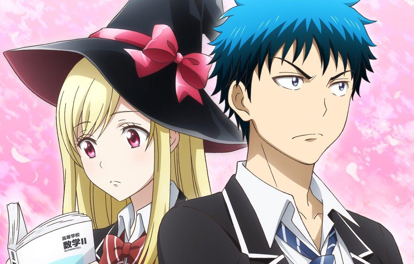 1332x850 Wallpaper Girl, Hat, Anime, Art, Guy, Two, Yamada Kun To 7 Nin No Majo, Yamada Kun And The Seven Witches Image For Desktop, Section прочее