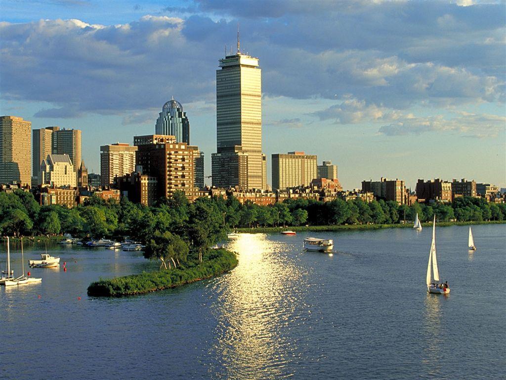 1024x768 Boston Harbor Wallpaper
