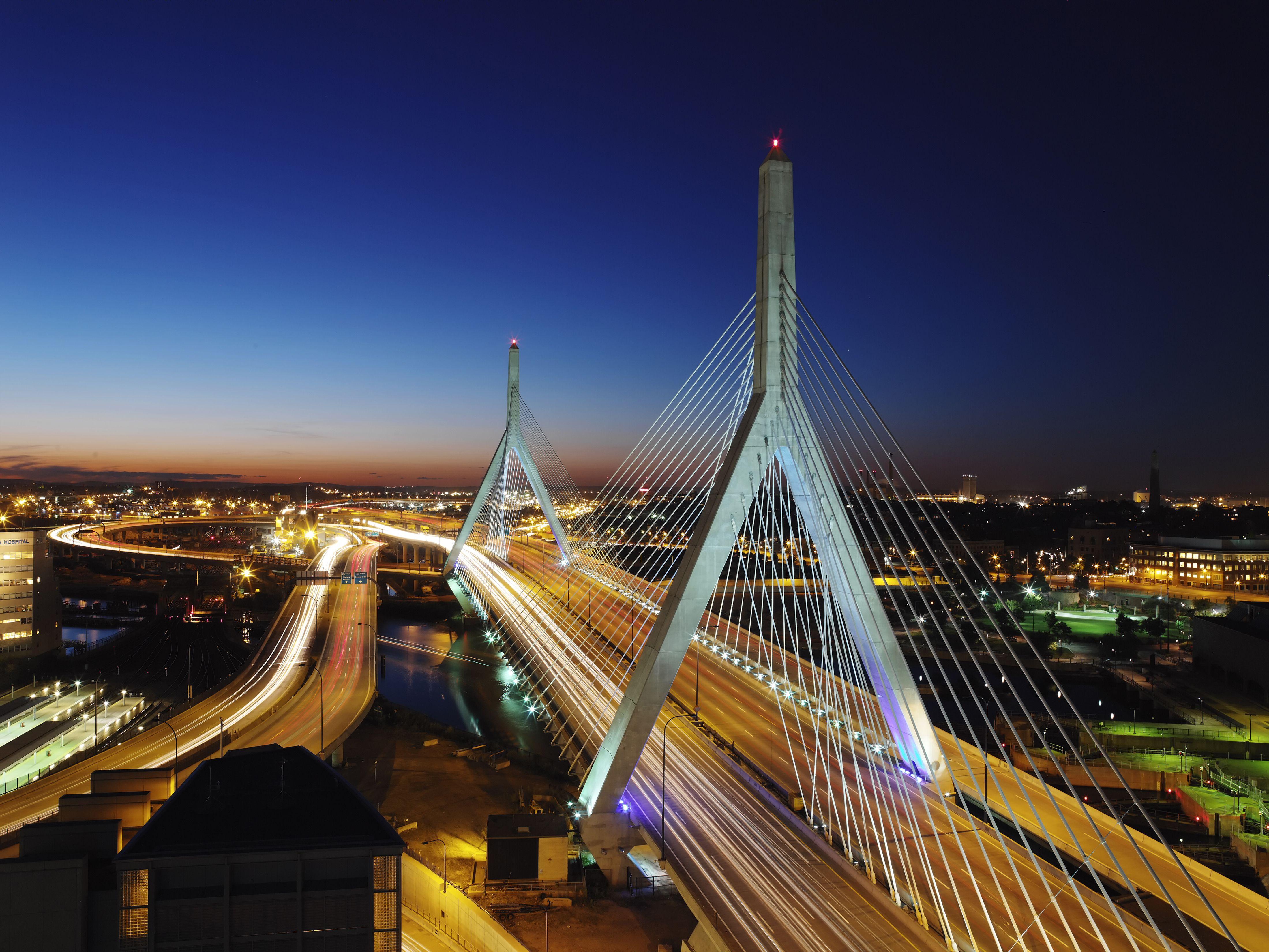 4399x3300 Leonard P. Zakim Bunker Hill Bridge, Charles River, Boston