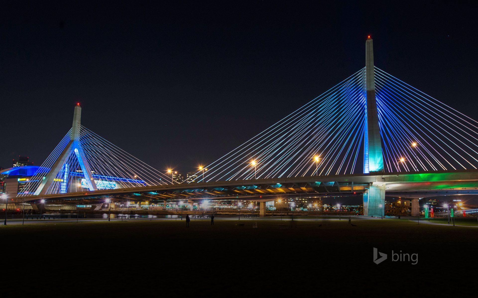 1920x1200 Leonard P. Zakim Bunker Hill Bridge, Boston, Massachusetts