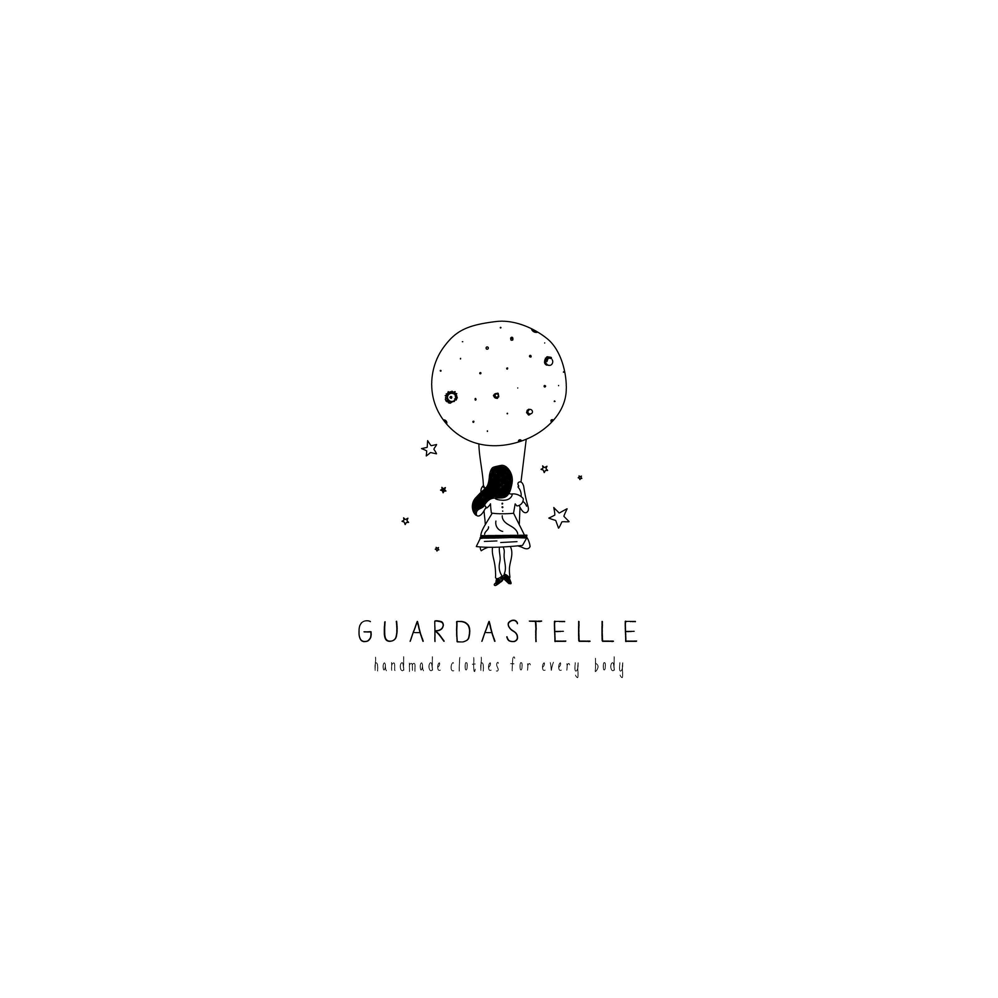 3200x3201 Illustration Moon Stars Balloon Girl Clothing Brand Design Logos