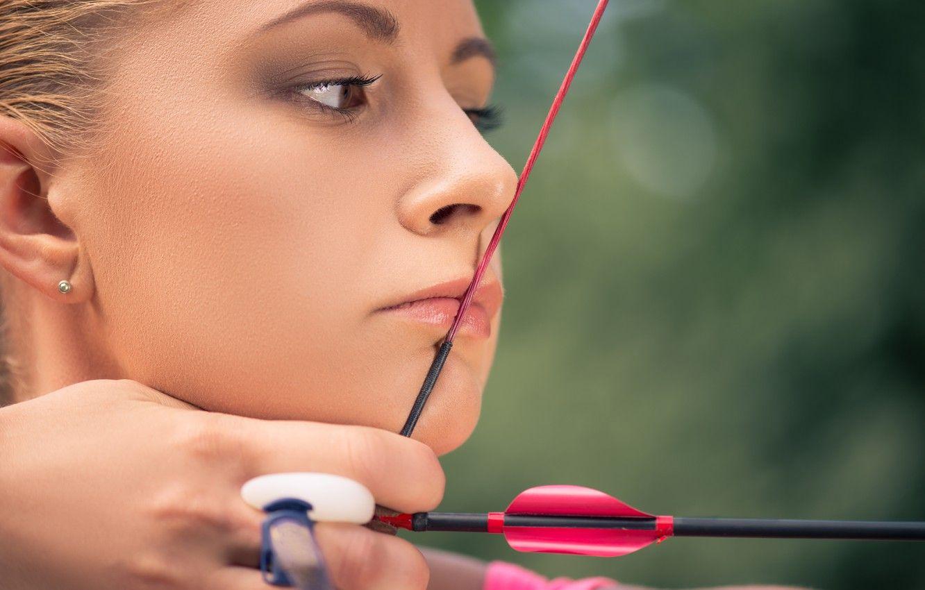 1332x850 Wallpaper woman, arrow, rope, archery, targeting image