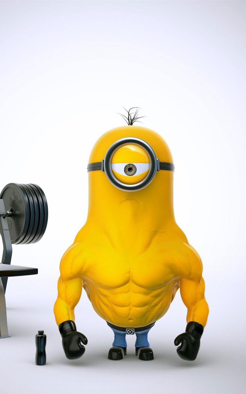 1000x1600 Bodybuilder Minion In Despicable Me 3 4K Ultra HD Mobile Wallpaper