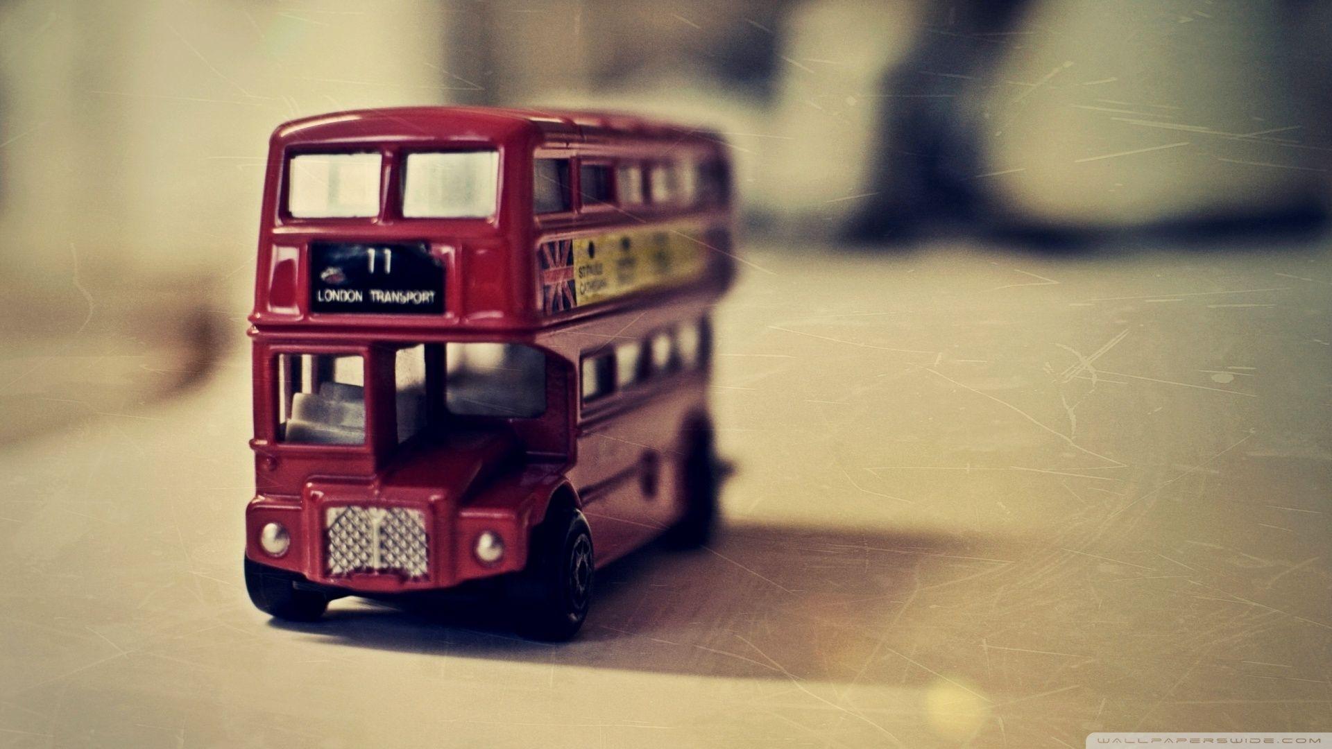 1920x1080 Old English Bus Toy Ultra HD Desktop Background Wallpaper for 4K
