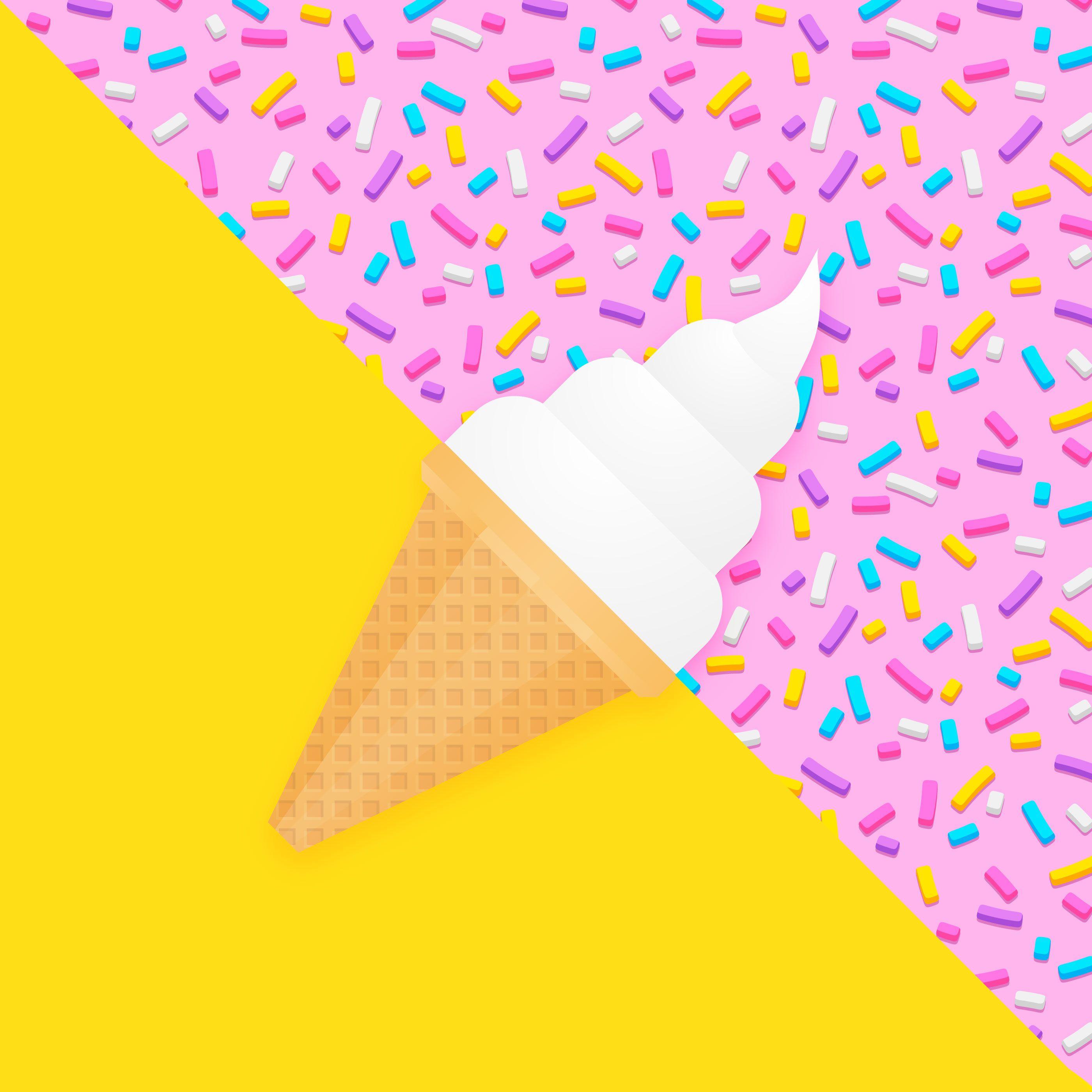 2800x2800 Ice Cream Summer Background Free Vectors, Clipart