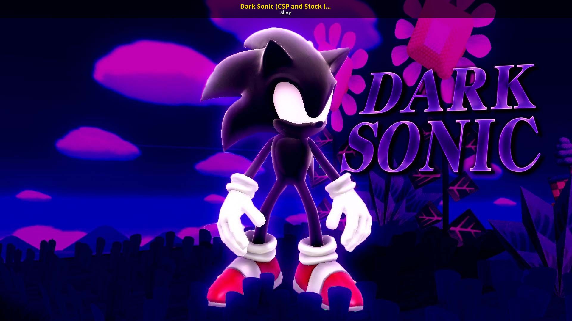 1920x1080 Dark Sonic (CSP and Stock Icon) Mod for Super Smash Bros. (Wii U)