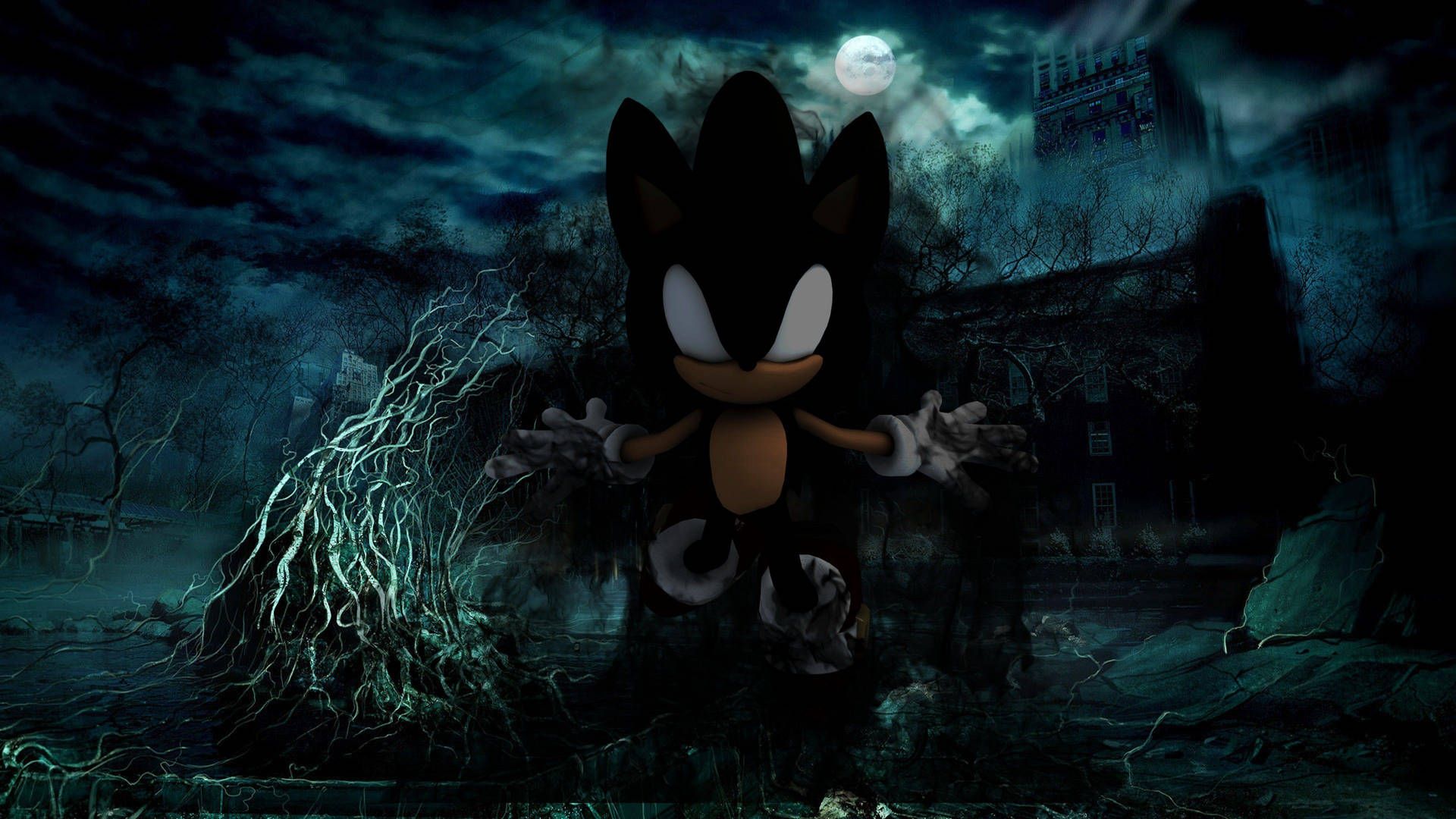 1920x1080 Dark Sonic Wallpaper