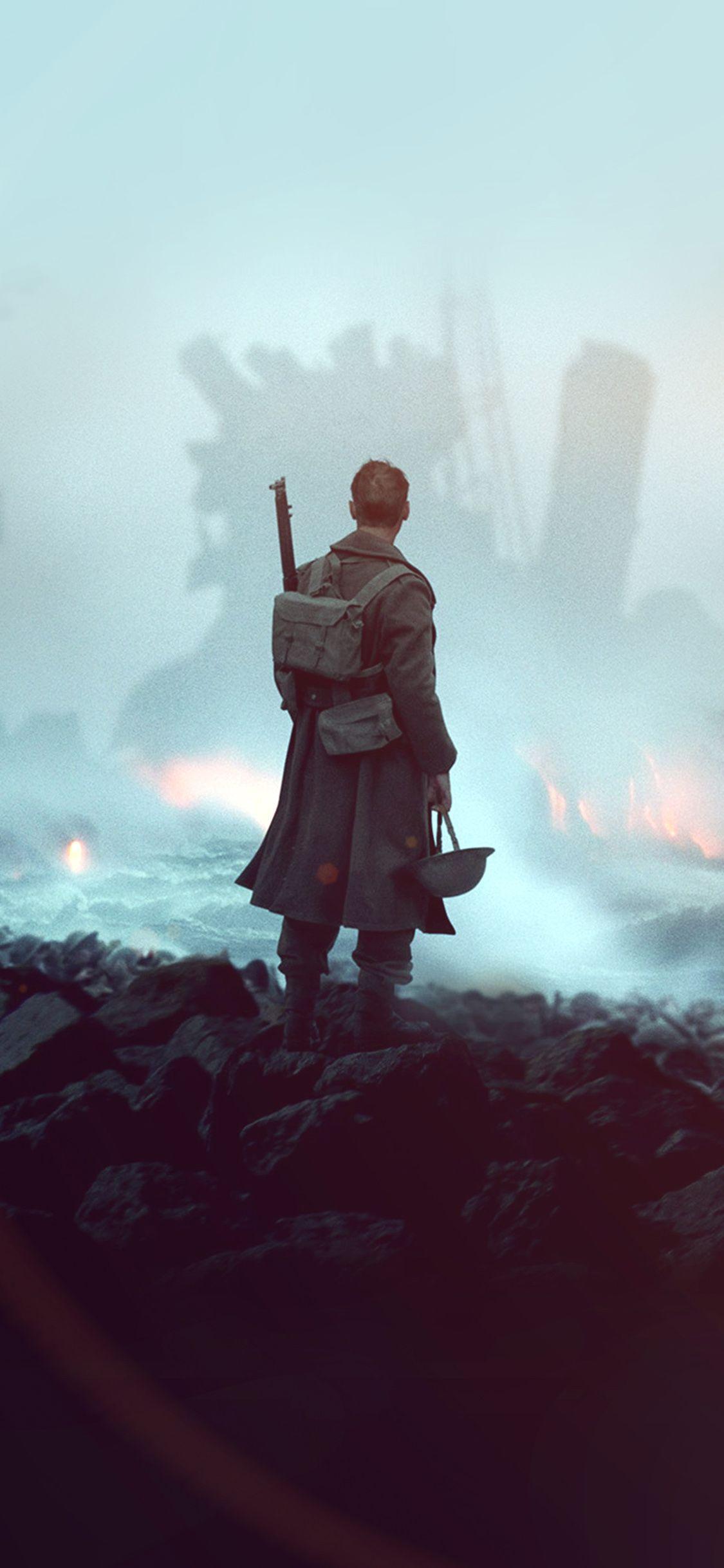 1125x2436 Dunkirk War Film Illustration Art Flare Wallpaper