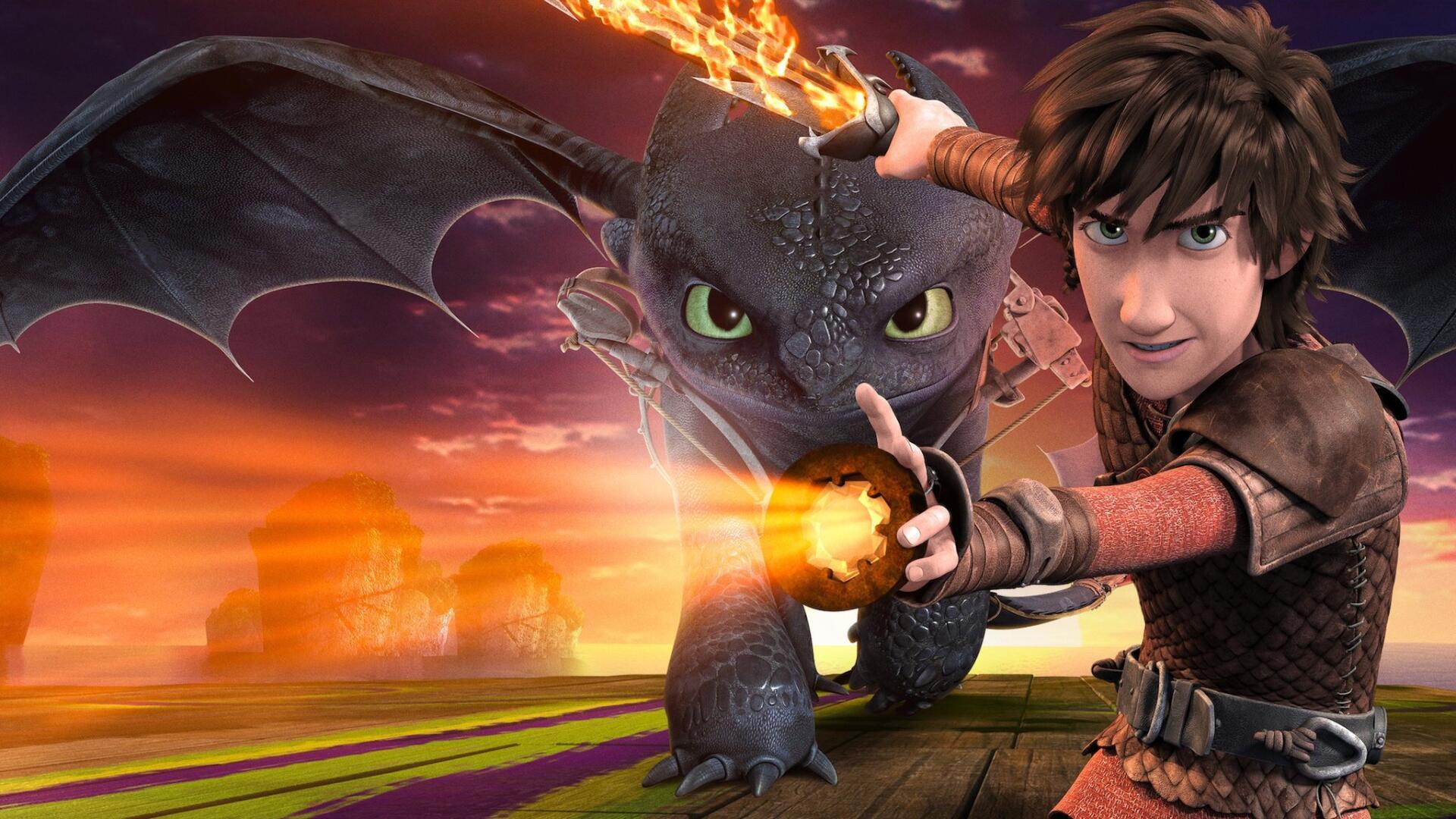 1920x1080 Dragons: Race to the Edge Wallpaper: Hiccup & Toothless in Flightx1152