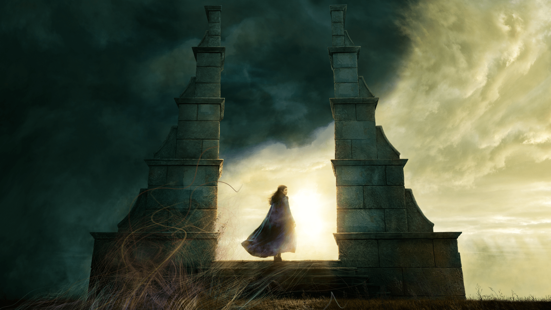 1920x1080 I never noticed that the clouds in this wallpaper look like the ancient symbol of the Aes Sedai