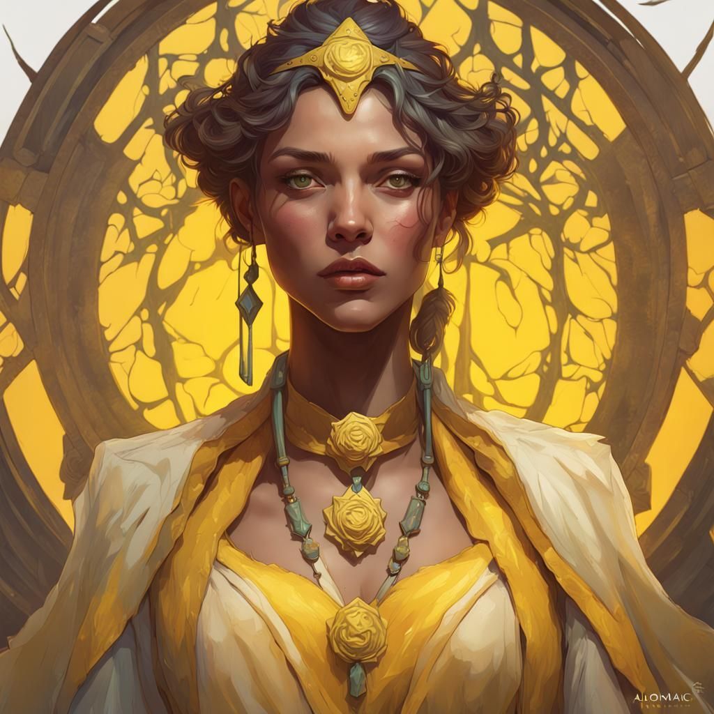 1024x1024 An Aes Sedai of the yellow Ajah Sedai Portrait in Art