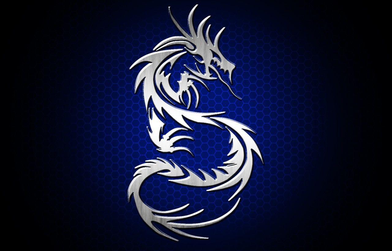 1280x820 dragon, Tribal, Blue, Silver Wallpaper HD / Desktop and Mobile Background