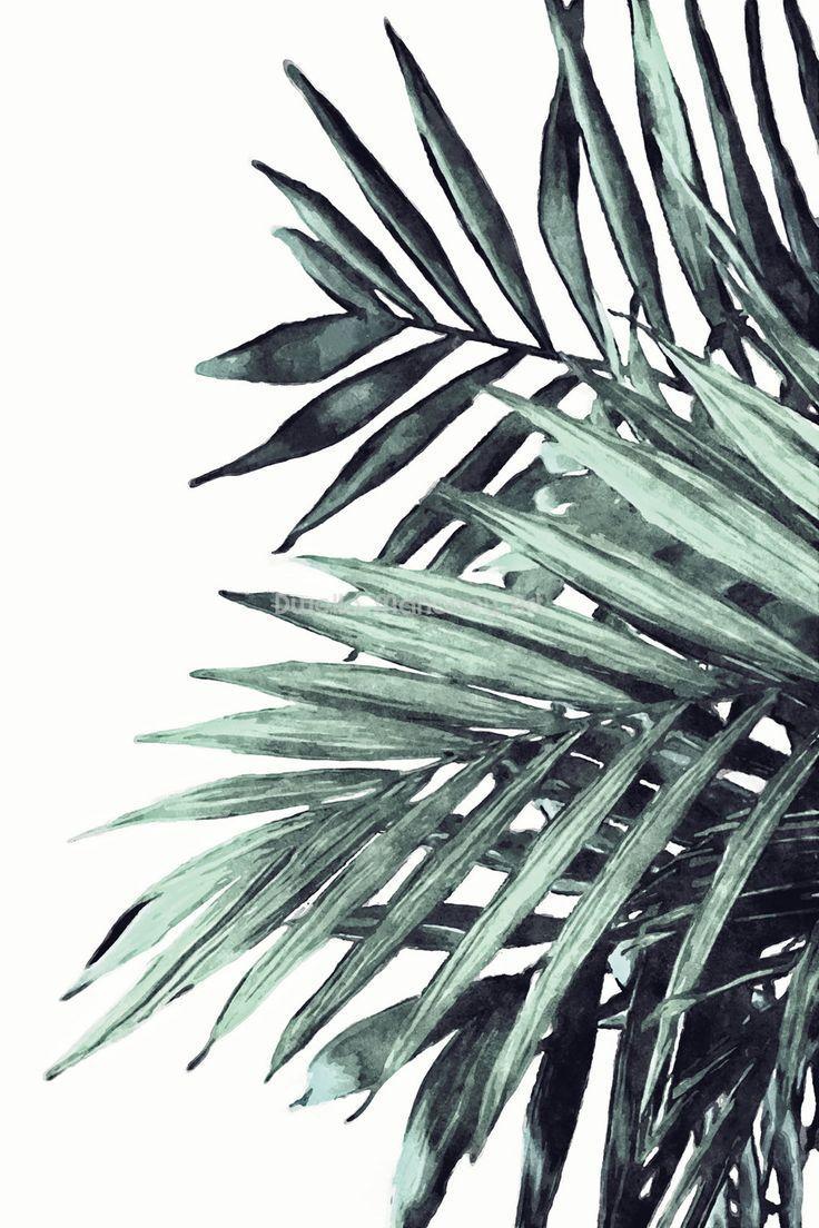 736x1104 Palm Leaf Print, Watercolor Palm Leaves, Tropical Leaf Print