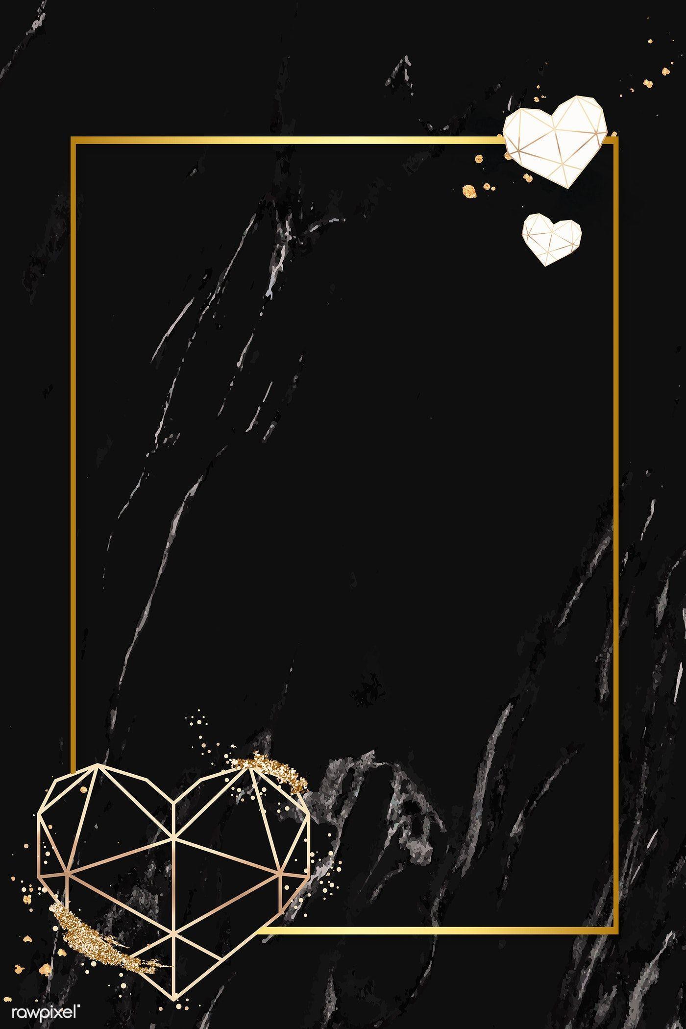 1400x2100 Download premium vector of Golden rectangle with geometric heart