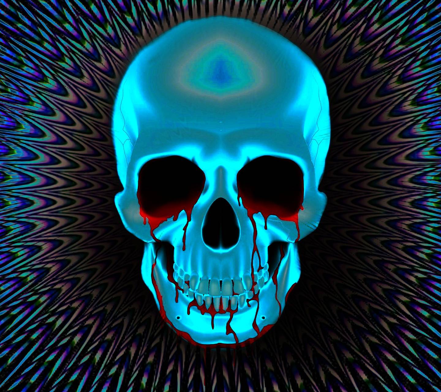 1440x1280 Bloody psyche skull wallpaper