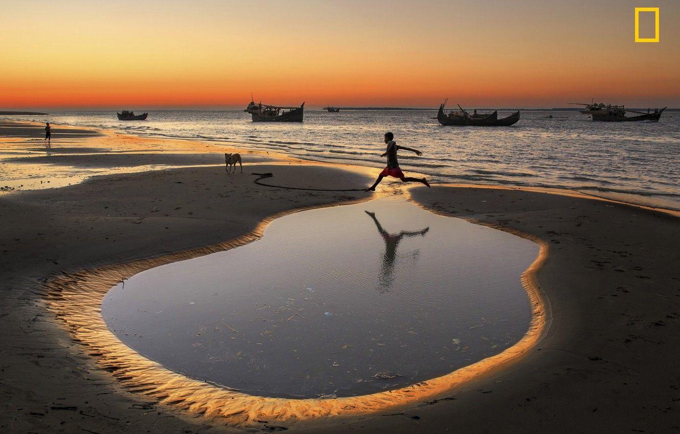 1332x850 Wallpaper beach, twilight, sky, National Geographic, sea