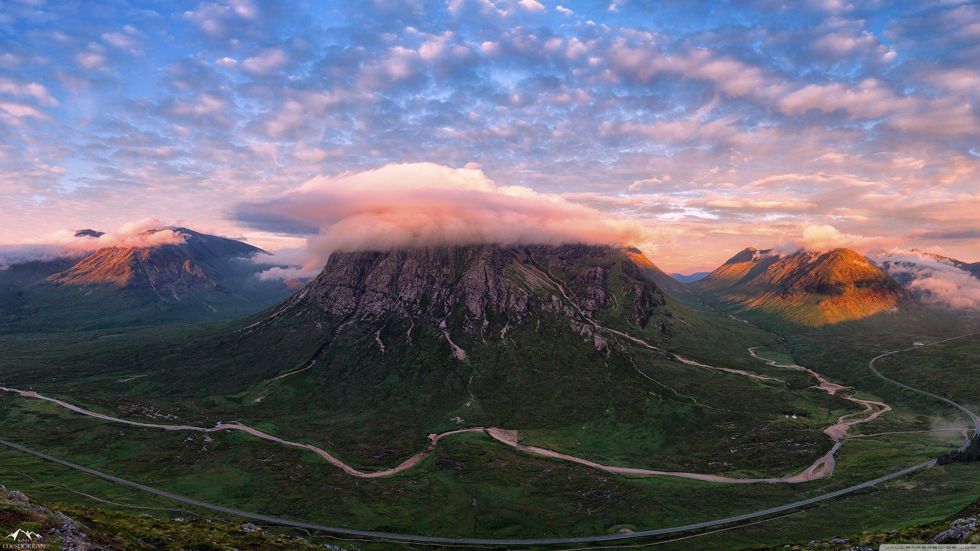 3840x2160 nature, Forest, River, Mountain pass, Clouds, Landscape, Sky